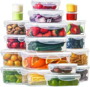 40 PCS Food Storage Containers with Lids Airtight (20 Containers & 20 Lids), Leakproof Meal Prep Container Set for Kitchen Storage, BPA-free, PVC-free Reusable Plastic, Microwave/Dishwasher Safe