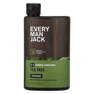 Every Man Jack 2-In-1 Thickening Shampoo & Conditioner, Tea Tree, 13.5 fl oz (400 ml)