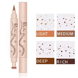 Dual-ended imitation stamp freckle pen Natural colour payoff, quick-drying, waterproof Easy-to-apply spotting pen Eyeliner pen Quick Application Faux Freckle Pen for Creative Makeup Trends, Great for Photoshoots, Picnics, and Summer Dates