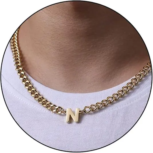 N letter necklace (gold)