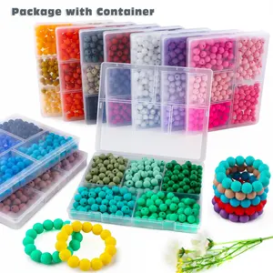 275Pcs Silicone Beads 9mm Mix Color, Bulk Silicone Beads 9mm for Keychain Pens and Bracelet Making