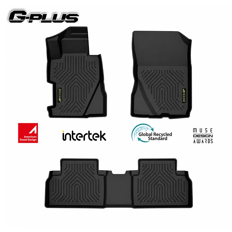 G-PLUS TPE Custom Fit Car Floor Mats & Cargo Liner for Honda Civic 4-Door Sedan 2006-2011, All-Weather Protection, Non-Slip, Full Coverage, 1st & 2nd Row Black 3PCS (G-PLUS Store)