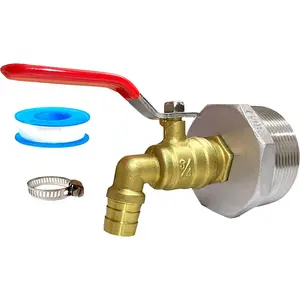 Generic 2 inch Drum Faucet 34 inch Brass Barrel Faucet with EPDM Gasket for 55 Gallon Drum