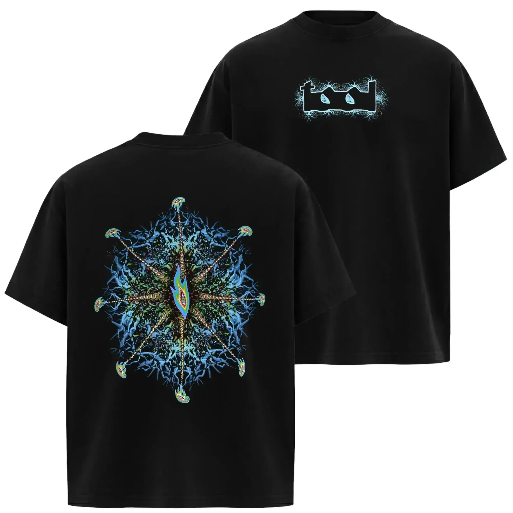 Men's TOOL Nerve Ending Rock Tour Concert T-Shirt - Cotton, Round Neck, Short-Sleeve, Soft, Stylish, Metal Band Merch, 90s Vintage Grunge Aesthetic Streetwear Casual Top Menswear Classic