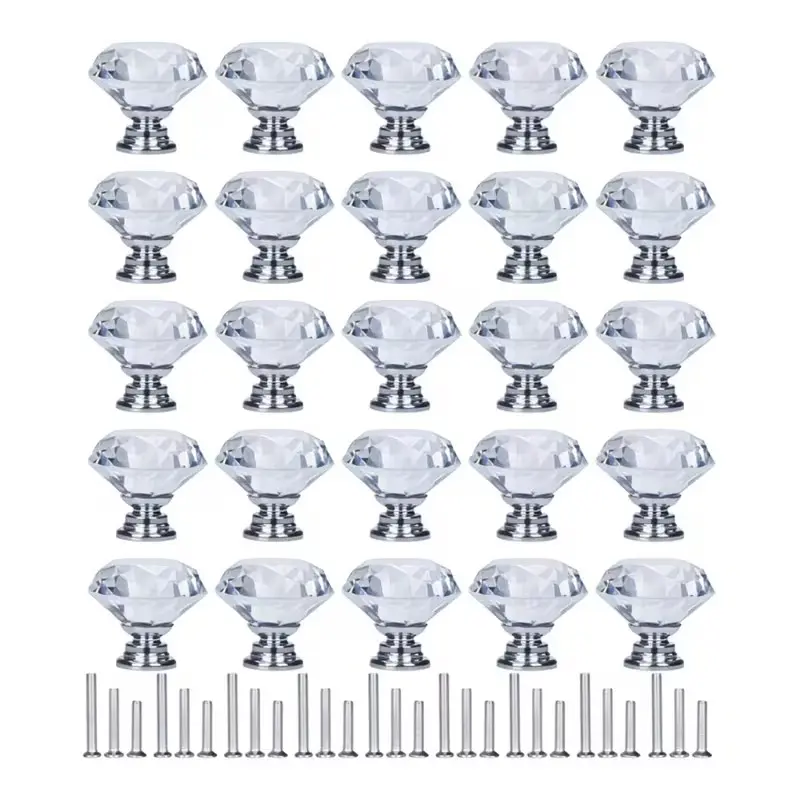 Set of 25 Diamond-Shaped Drawer Knobs, 30Mm Cabinet Pulls, Suitable for Home And Office Cabinets, Bedroom Furniture, Perfect for Halloween And Christmas Gifts, As Well As Back-To-School Season