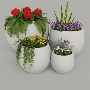 VT43ABCD - GLOBE FOAM LITE & CONCRETE PLANTER