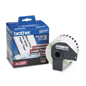 Brother  Continuous Paper Label Tape for QL Printers 2-3/7 x 100ft Roll White