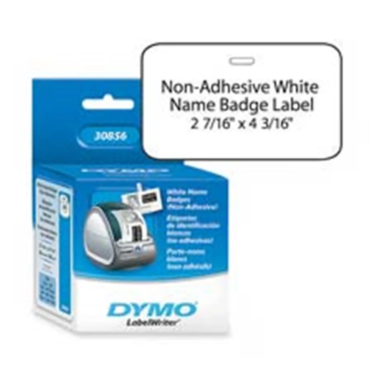 Dymo Corporation DYM30857 Name Badge- Adhesive- 4in.x2-.25in.- 2- White
