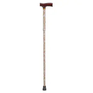 Duro-Med  Designer Folding Cane - Derby Handle - Beige Floral