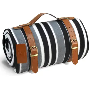 Portable 3-Layer Waterproof Picnic Blanket Striped Sandproof Outdoor Mat for Camping Beach Park Travel
