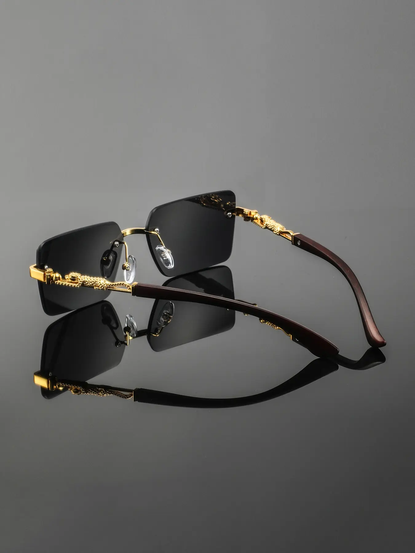 Men's Rimless Square Metal Glasses, Stylish Glasses, Vintage Men's Rimless Square Metal Glasses, Stylish Glasses, Vintage