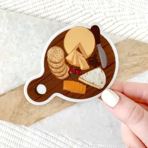 Cheese Board Waterproof Vinyl Sticker, 3x3"