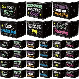 24 Pcs Bulk Inspirational Privacy Folders for Students Cardboard Test Privacy Boards Motivational Words Desk Dividers Shield for Classroom School Study Supplies 6 Styles Blackboard