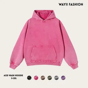 Wayii Fashion Women's Vintage Acid Wash Hoodies & T-Shirts - Oversized Loose Fit Long Sleeve Winter Casual Essentials