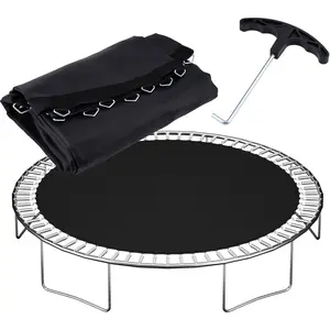 Trampoline Replacement Mat Fits 12ft 14ft 15ft Round Trampoline Frame with V-Hooks Trampoline Mat, UV-Resistant, with Spring Hook(Not Include Spring)