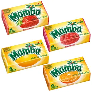 Mamba Fruit Chews Candy - Individually Wrapped Pack of 48 - 0.93oz 4 Flavors