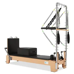 JOYRIDER Pilates Reformer, Pilates Reformer Machine for Home Workout and Studio, Pilates Equipment with Reformer Accessories, Pilates Box, Padded Jump Board, Beech Frame