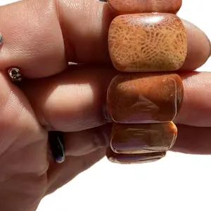 Coral Fossil Jade Bangle Crystal Bracelet