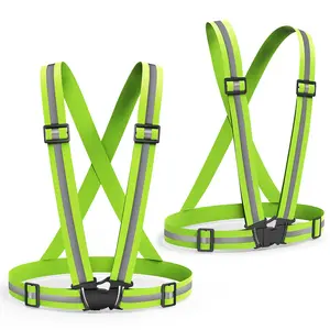 2 Packs Reflective Vest Running Gear  High Visibility Adjustable Elastic Safety For Night Jogging Biking Walking Or Dog Men Women