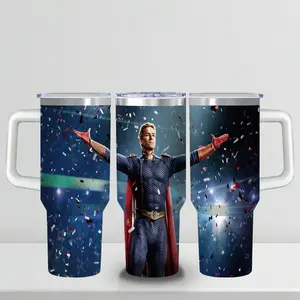 30 oz The Boys "The Seven" Series Insulated Tumbler, Ultimate Anti-Hero Travel Mug with Superhero Graphic, Comfort Handle & Straw, Perfect Gift for Sci-Fi Series Fans, Season 5 Celebration Edition