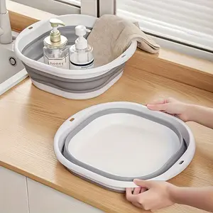 Foldable Wash Basin for RV Space Saving - Portable Foldable Wash Basin Suitable for Home/Dorm/Camping | Modern Design Multi-Functional RV/ Wash and Foot Bath Basin, Durable and Easy to Store. Manual Measurements May Have Errors