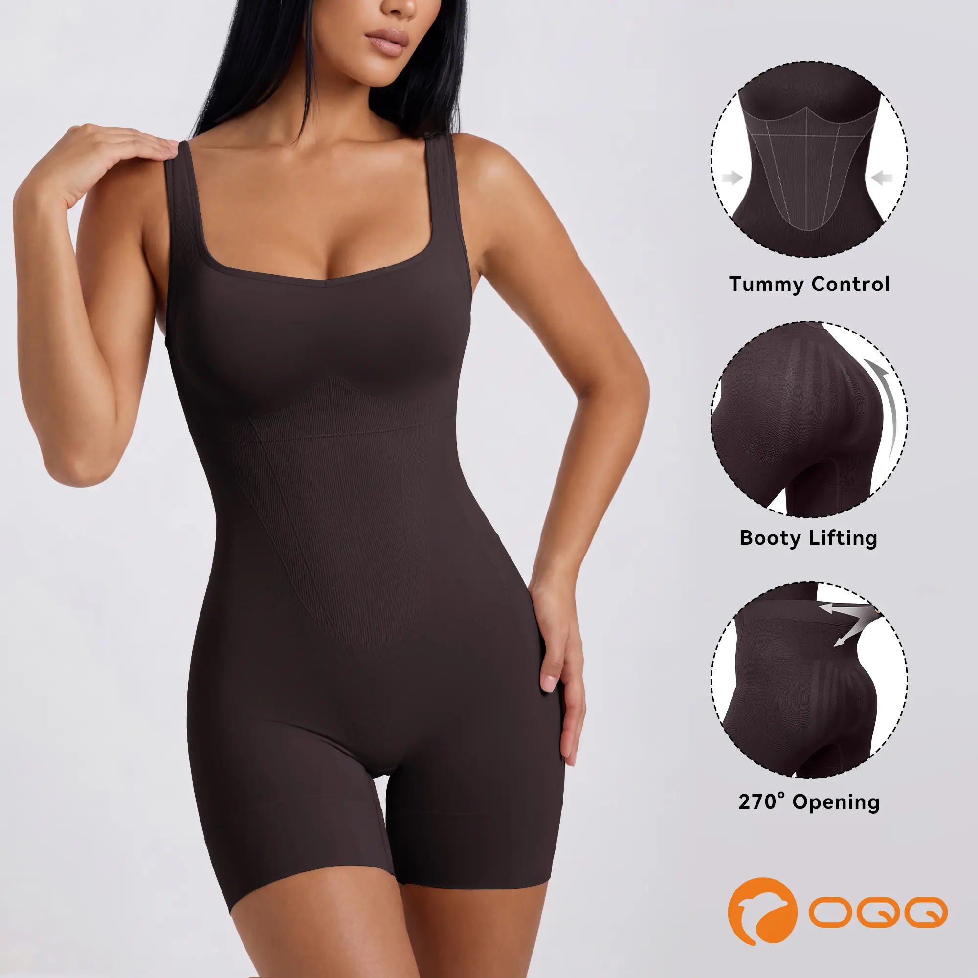OQQ Women's Sleeveless Romper with Removable Pads for Comfort and Support 270° Opening Design Easy Bathroom OQQ Women's Sleeveless Romper with Removable Pads for Comfort and Support 270° Opening Design Easy Bathroom