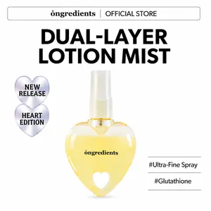 [Ongredients Official Shop] Skin Barrier Glow Mist Heart Edition, 50ml / 1.69 fl.oz, Dual-Layer Hydrating Facial Mist for Glow Care, 98% Pure Glutathione, Multi-Peptide, Centella, Ultra-Fine Spray, Before & After Makeup, Korean Skin Care