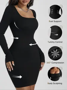 Seamless Body Shaping Dress for Women, Tummy Control & Bust Support, 360° Compression Sculpting Dress, Comfortable Everyday Wear