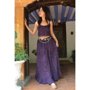 Pari Vintage Vibe Purple Top & Maxi Skirt Set
