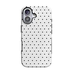 Casely iPhone 17 Case | On the Dot | White Polka Dot | Bold Protective Design | Compatible with MagSafe