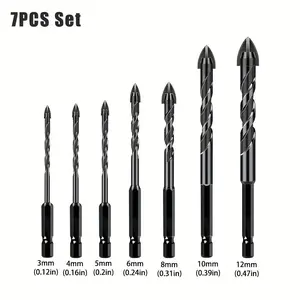 Springtok High Hardness Tile Cross Drill Bit, Tungsten Steel for Heavy Duty Cutting and Drill Use Hardware Tool Accessories