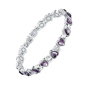 Magnetic Bracelets for Women, Titanium Steel Magnetic Bracelet with Neodymium Magnets & Sparkling Crystals, Jewelry Gifts