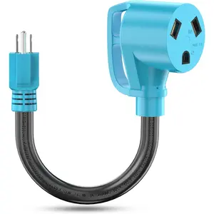 30 Amp to 110 Volt RV Adapter Cord, Heavy Duty 10 Gauge STW Power Dogbone with Grip Handle, 30A to 15A NEMA 5-15P Male to TT-30R Female, ETL Listed for RV, Trailer, Camper