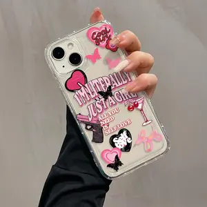 Cartoon Pattern Clear Phone Case, Anti-drop Cellphone Protective Case, Total Protective Shockproof Mobile Phone Cover for iPhone, Casing