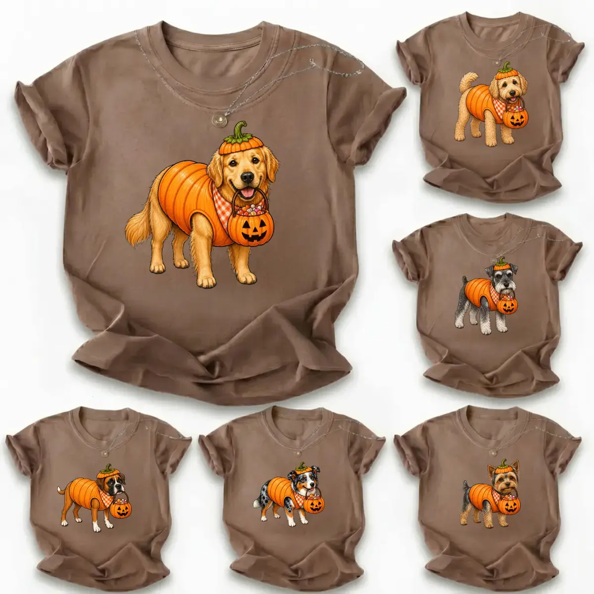 Comfort Colors Custom 50+ Breed Halloween Dog Shirt, Personalized Pumpkin Costume Puppy Tee, Cute Trick Or Treat Dog T-Shirt, Fall Dog Lover Gift, Custom Pet Graphic Tee