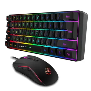 Gaming Keyboard & Mouse Combo - 61 Keys, Compact RGB Wired Keyboard Mouse, Ergonomic Design RGB Backlight Keyboard for PS4, Xbox, PC, Laptop, Mac, Mini, Keyboard