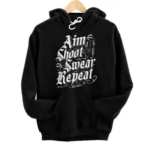 Aim Shoot Swear Repeat, Archery, Archer, Vintage Retro Hoodie, Sweatshirt, T-Shirt