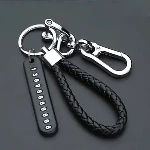 Men's Fashion Car Accessory Keychain Pendant, High-Quality Metal Woven Rope Keyring, Trendy Cute Keychain, Perfect Gift for Couples, Stylish Auto Decoration