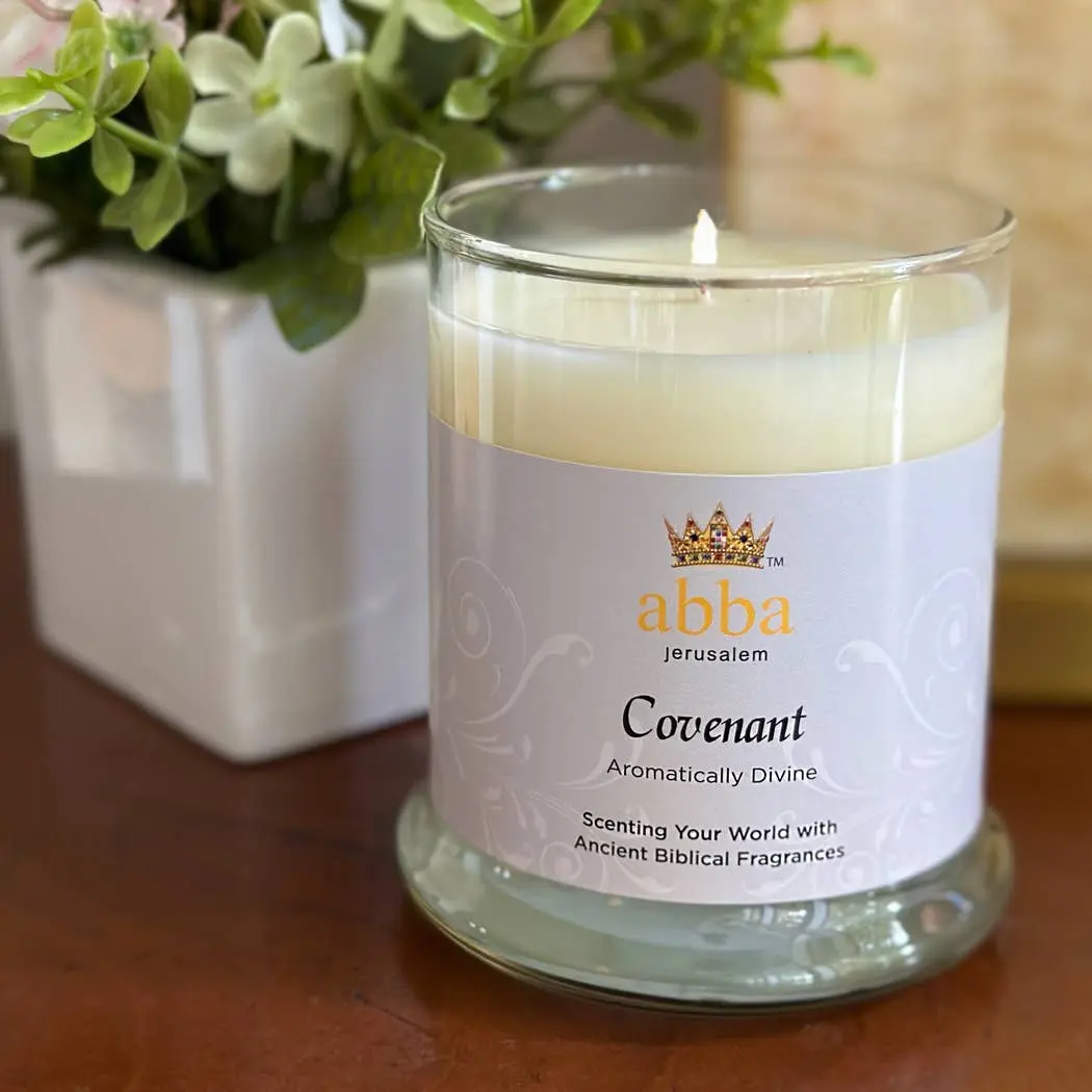 Covenant 10oz Glass Candle, Heaven-Inspired Home Decor, Aroma Scent Candle, Approx. 20hrs Burn Time, Hand-Poured