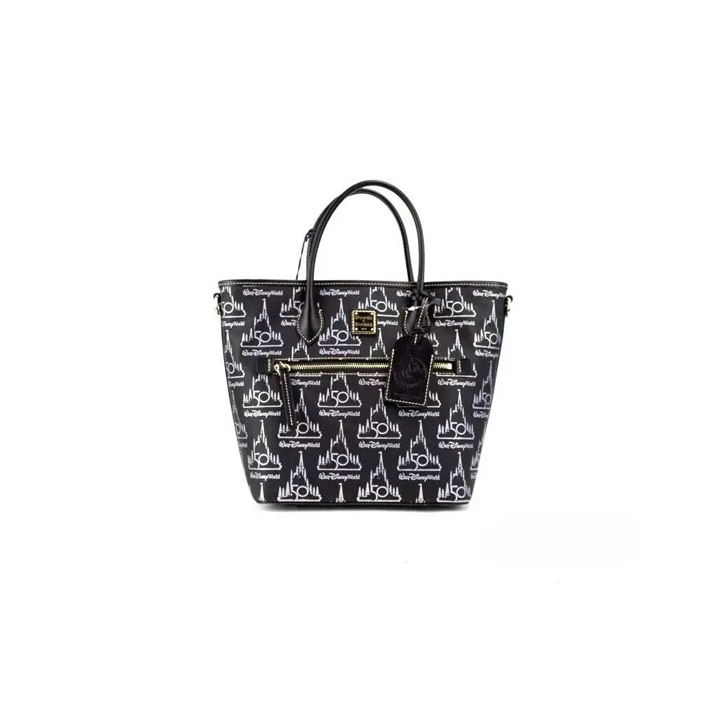 Pre-owned Dooney & Bourke Leather Tote Bags Black Walt World 50th Anniversary Tote Women's Bag