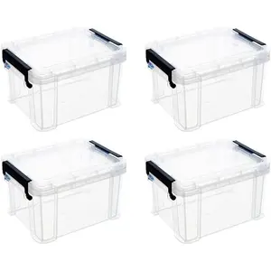 Boxes Lids Transparent Stackable Containers Home Toy Storage Clear Mini Storage Boxes with Lids, Stackable Plastic Containers for Home and Toy Organization