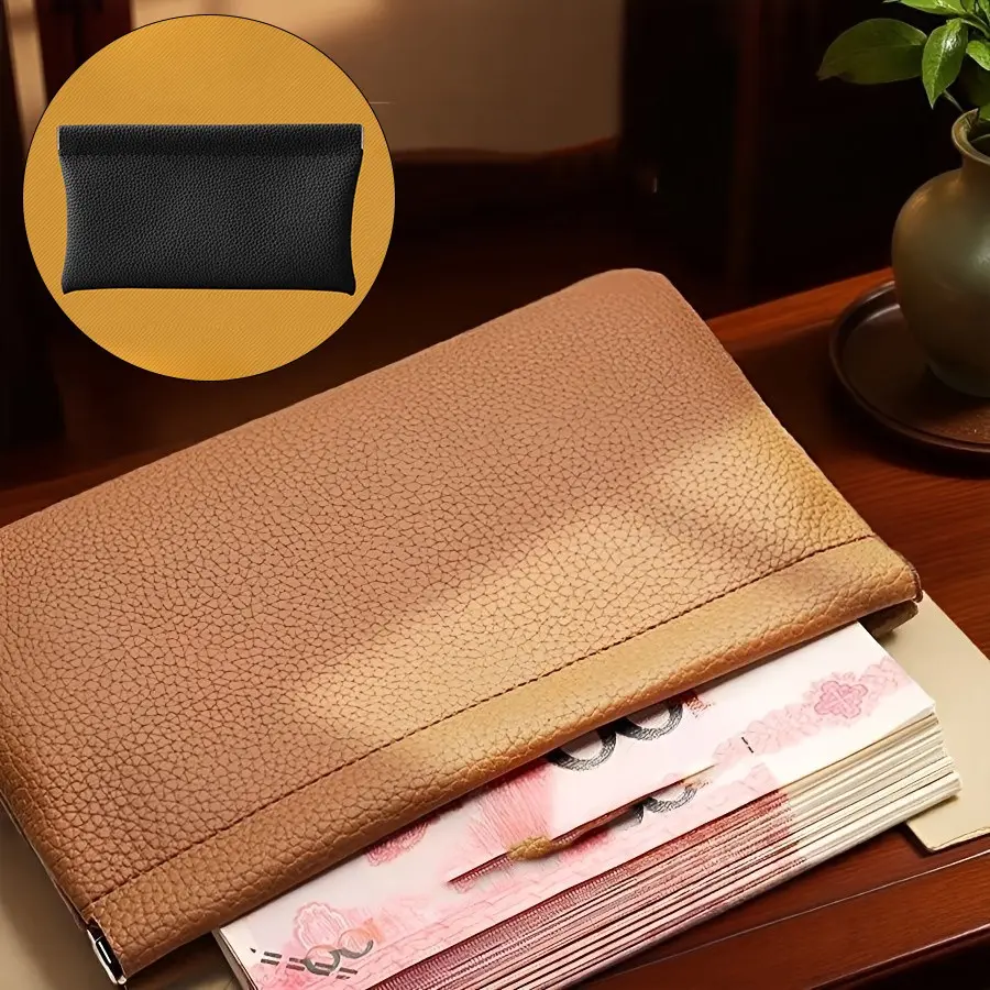 Vintage Leather Multi-Purpose Storage Bag, Multifunctional Wallet for Cash Cards Essentials, Portable Minimalist Handbag, Waterproof Durable, Stylish Wallet, Carry All Wallet, Money Organizer