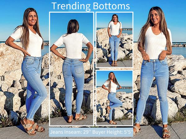 GRAPENT Skinny Jeans for Women High Waist Stretchy Classic High Rise Slimming Jeggings Denim Trousers Pants Womenswear Bottoms SpringStatements