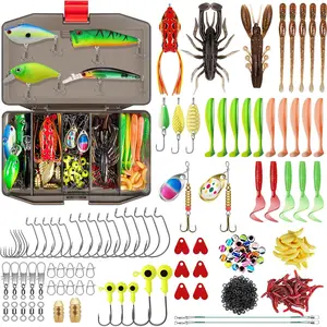 128/209/240/265pcs Fishing Lures Kit with Tackle Box, -in-1 Fishing Accessories Gear Set with Soft Lure, Minnow, Crankbait, Hooks, Sinkers, and Terminal Tackle Kit, Fishing Gifts for Men