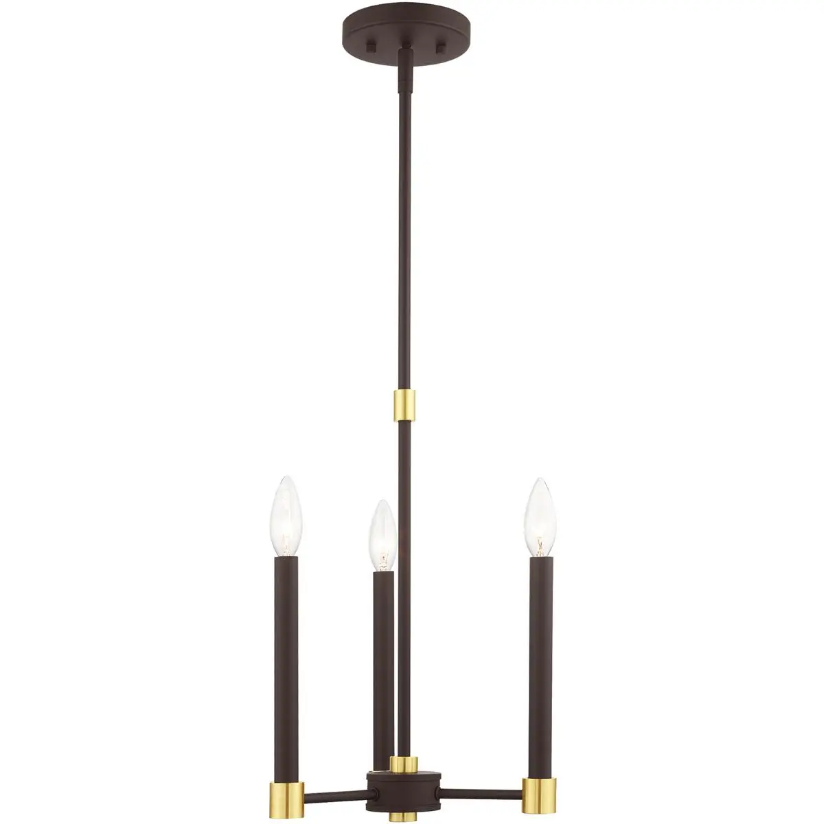 3 Light Bronze Chandelier with Steel base material