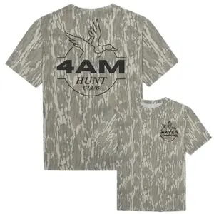 Water Cowboys Hunt Co. Camo T Shirt 3D, 4AM Hunt Club Mossy Oak Washed Bottomland Mallard Tee, 3D Camo Style T-Shirt, Hunting Gift for Him, for Dad