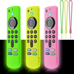 Firestick Remote Cover, 3-Pack Compatible with fire TV Stick 4K, Easy to Find, Comprehensive Protection,  Design, Soft , Fluorescent Green/Yellow/Pink