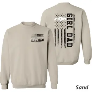 Father Daughter Bond Sweater, Symbolic Flag & Fist Bump, Funny Men's T-shirt for Father's Day, Best Dad Ever, Trendy Gift for Girl Dad, Apparel Made In The USA	