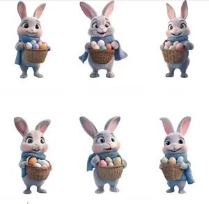 6 PACK Christmas Bunny Decorations Outdoor Garden Bunny Signs Home Decor Corrugated Plastic with Metal Stake Waterproof Lawn Signage for Festive Decor props Insert Ornaments