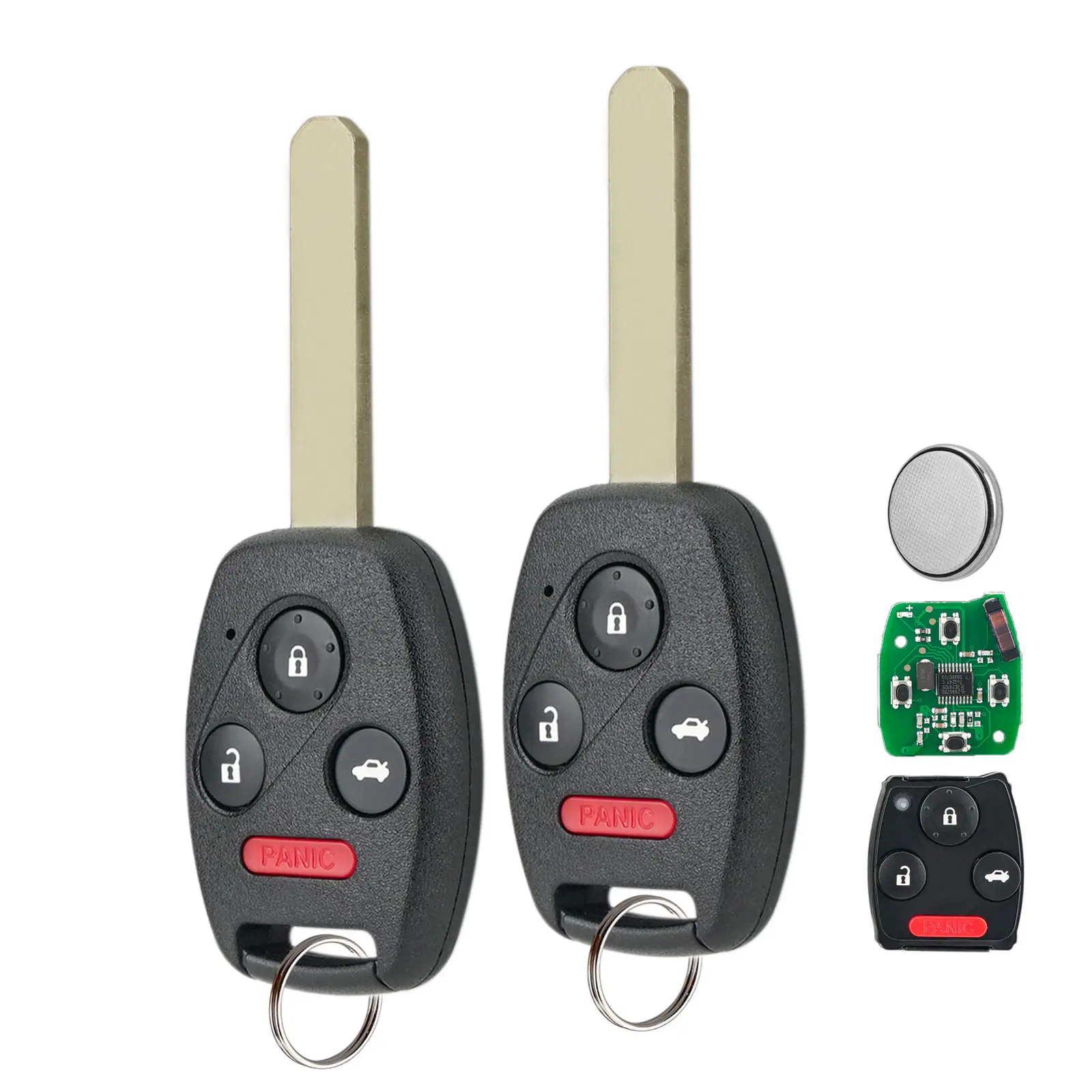 2-Pack Remote Control Car Key Fob 4-Button Replacement For Honda Civic 2006 2007 2008 2009 2010 2011 2012 2013 N5F-S0084A